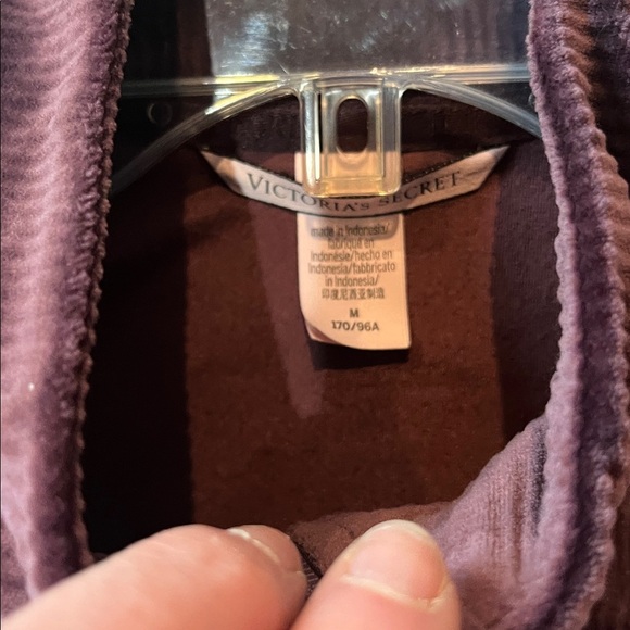 Victoria's Secret Purple Ribbed Velour Zip Crop Jacket Size Medium - Picture 7 of 10